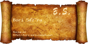 Bori Sára névjegykártya